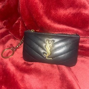 Yves Saint Laurent CASSANDRE MATELASSÉ KEY POUCH IN SMOOTH LEATHER